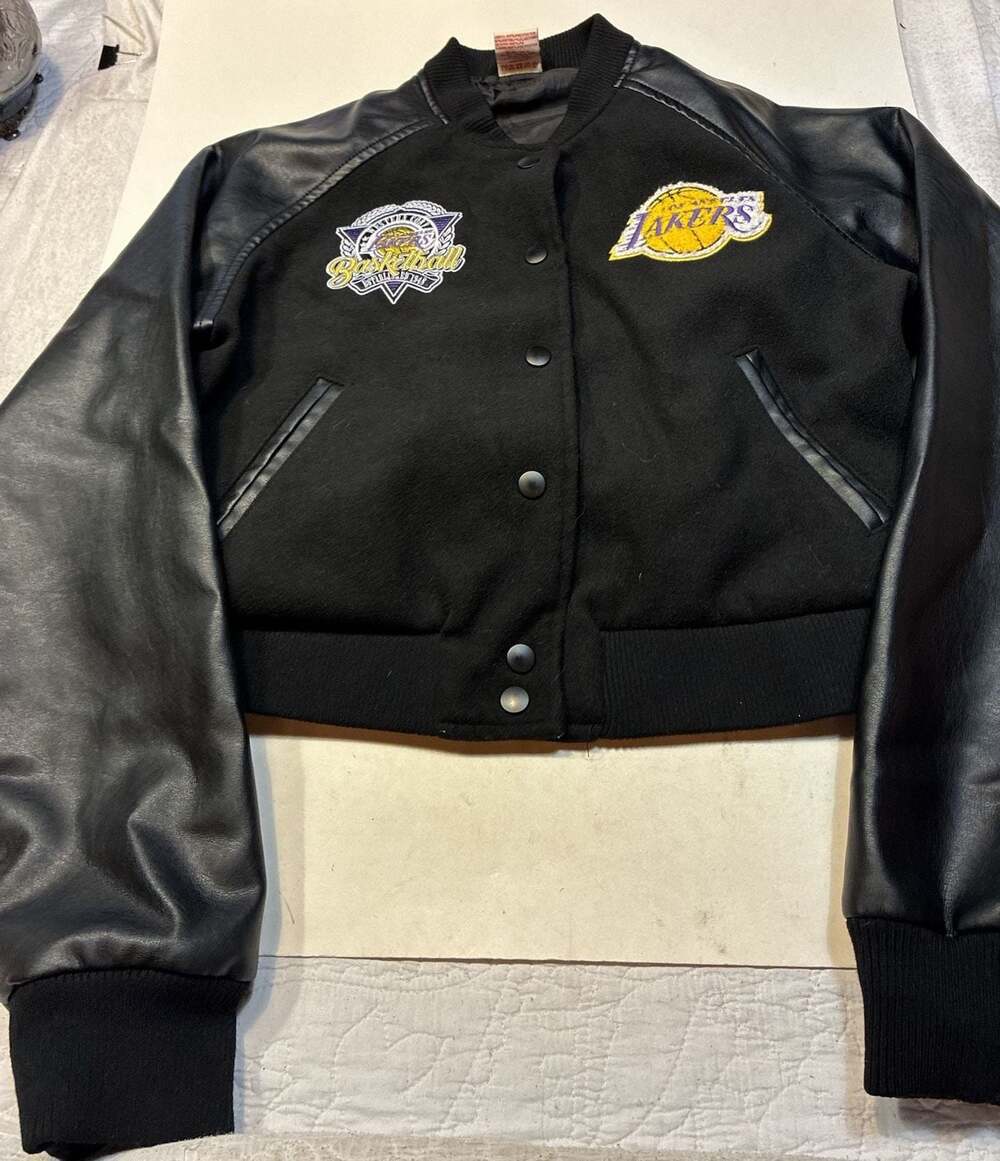Ultra Game Los Angeles Lakers NBA Black Varsity Letterman Jacket Size M